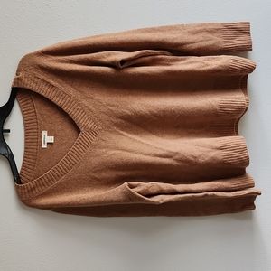 GOODTHREADS-AMAZON BRAND TAN/BROWN PULLOVER VNECK SWEATER